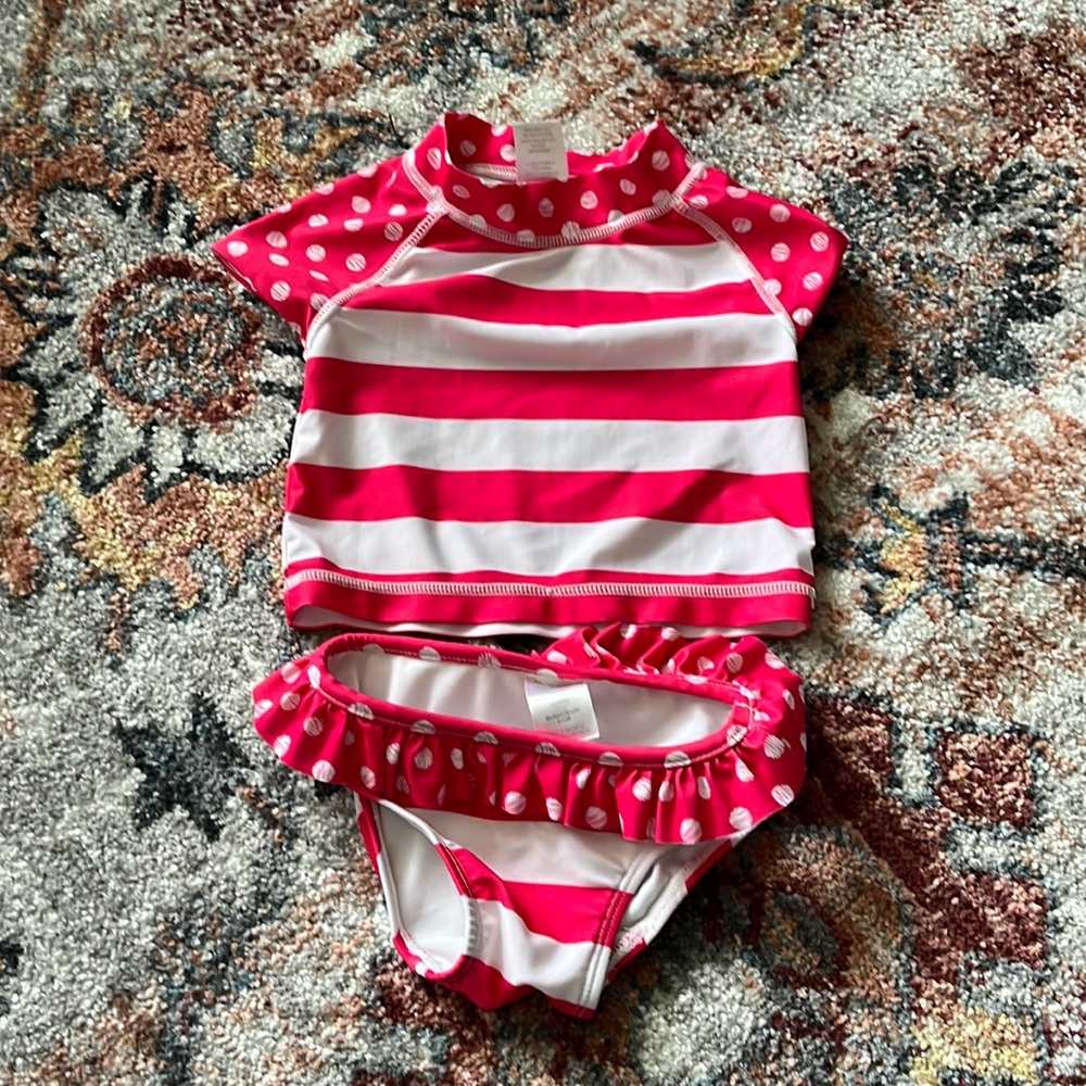 Target short sleeve rash guard with matching bikini bottom size 6-12M